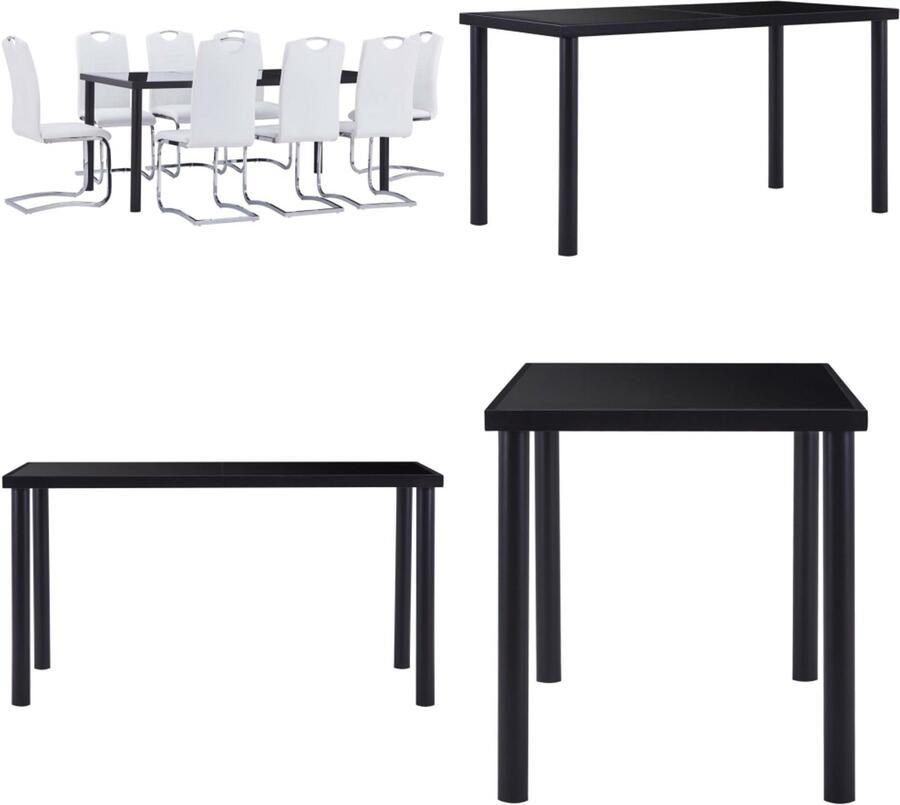 VidaXL 9-delige Eethoek kunstleer wit Eetset Eetsets Eettafel En Stoel Eettafels En Stoelen