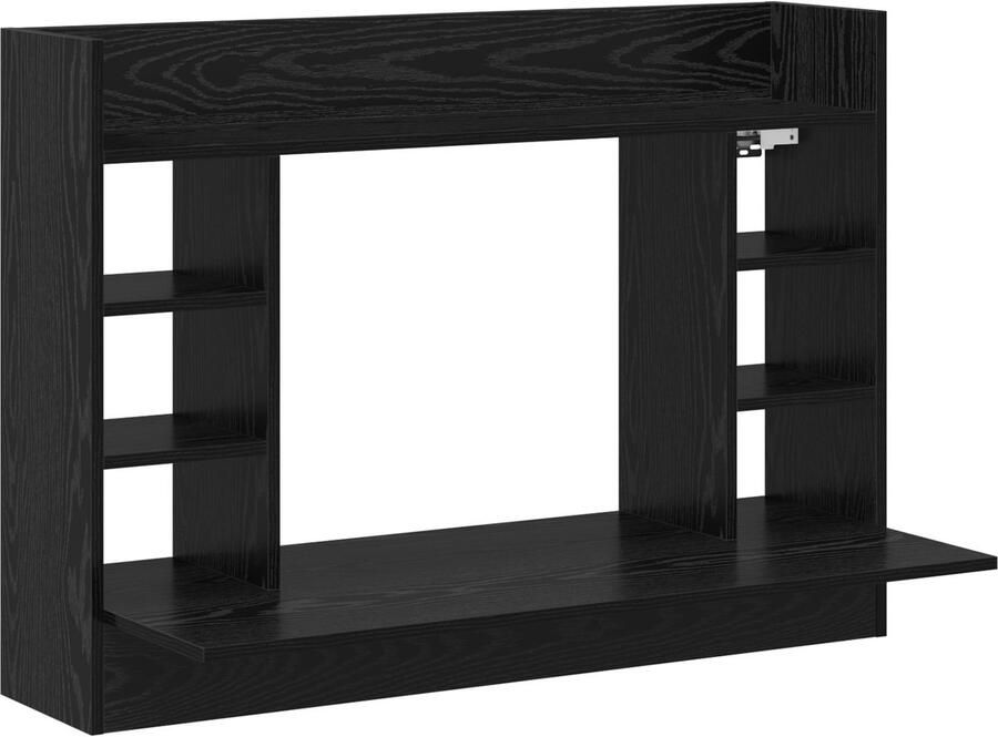 VidaXL Muur-Monteerbaar Bureau Zwart Eiken 105x48x75 cm Bewerkt Hout