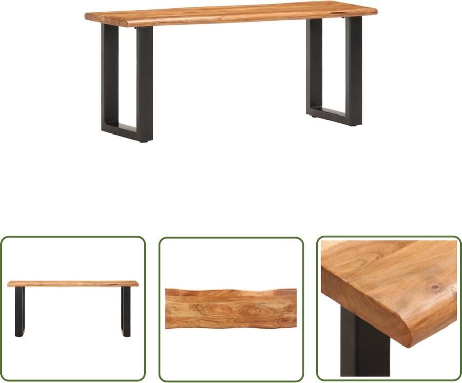 The Living Store Massief acaciahouten bank IndustriÃle stijl 110 x 35 x 46 cm Industriele Bank Acacia Bank Vintage Bank Halbank Entreebank