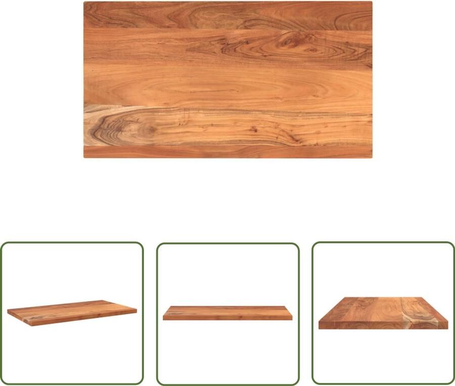 VidaXL Tafelblad rechthoekig 100x50x2 5 cm massief acaciahout Houten Tafelblad Acacia Hout Tafelblad Vervangen Rustic Design Industrieel Tafelblad
