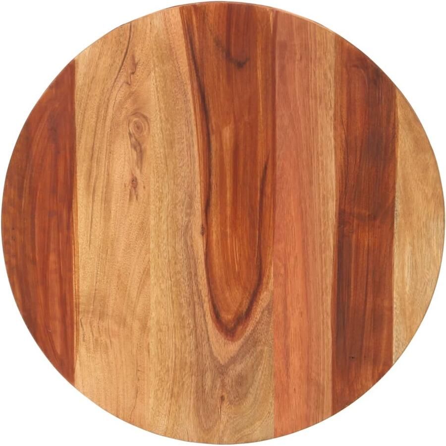 The Living Store Tafelblad rond 15-16 mm 50 cm massief acaciahout Houten Tafelblad Acacia Hout Ronde Tafelblad Vintage Tafelblad Landelijke Tafelblad - Foto 3