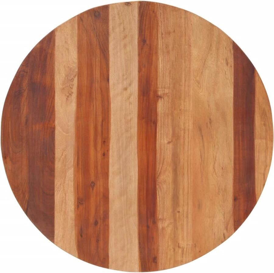 The Living Store Houten Tafelblad Sheeshamhout 80 cm diameter Rustieke charme Houten Tafelblad Acacia Hout Rond Tafelblad Vintage Tafelblad Landelijke Tafel - Foto 3