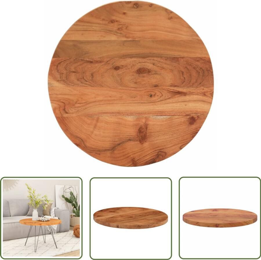 VidaXL Tafelblad rond Ø 50x3 8 cm massief acaciahout Houten Tafelblad Acacia Hout Rond Tafelblad Tweedehands Tafelblad Vintage Tafelblad