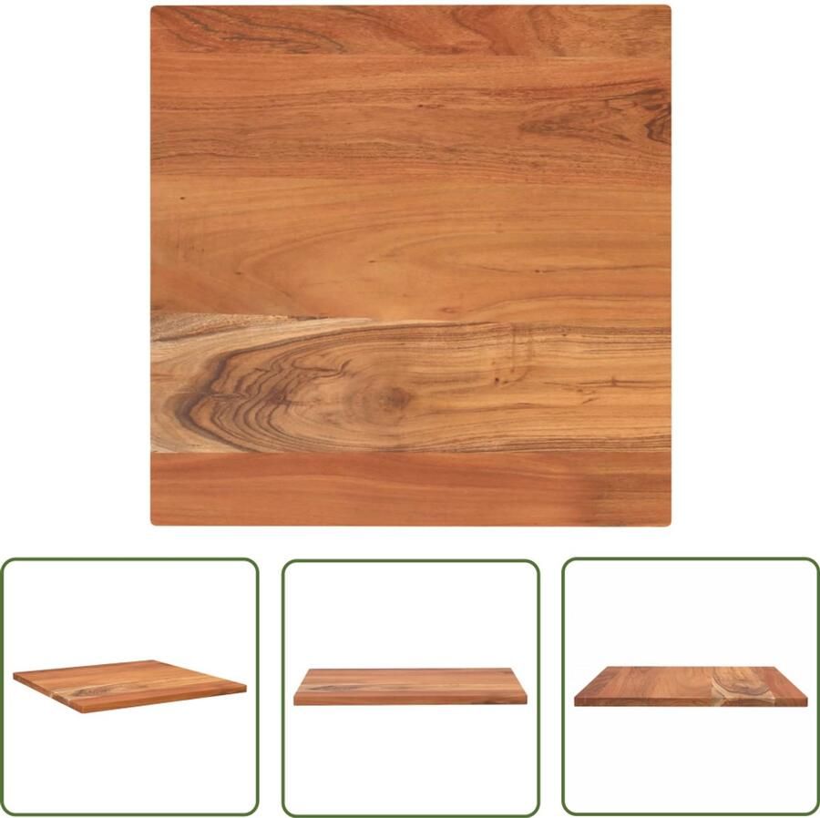 The Living Store Acaciahouten Tafelblad 60 x 60 x 2.5 cm Rustiek Ontwerp Houten Tafelblad Acacia Hout Tafelblad Vervangen Rustic Design Eetkamer Set
