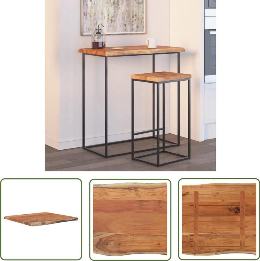 VidaXL Tafelblad vierkant natuurlijke rand 60x60x2 5 cm acaciahout Houten Tafelblad Acacia Hout Tafelblad 60x60 Salontafel Eetkamertafel