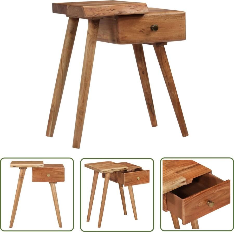 The Living Store Nachtkastje Acaciahout Rustieke Charme 45x32x55 cm Nachtkastje Acacia Hout Rustic Landelijke Stijl Vintage Meubilair - Foto 2