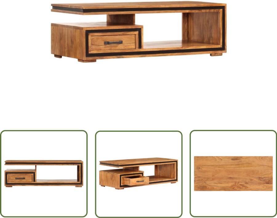 The Living Store Salontafel 100x45x33 cm massief acaciahout Salontafel Acacia Hout Salontafel Design Koffietafel Living Room Furniture