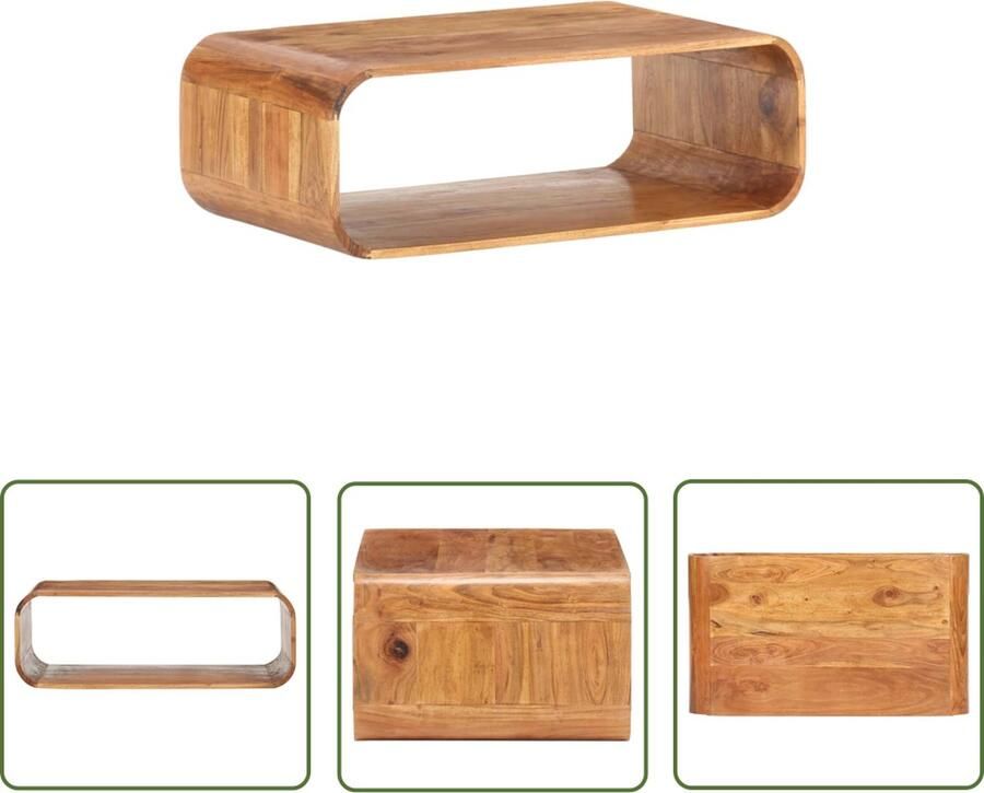 The Living Store Salontafel Vintage Hout Acaciahout Honingkleurig 90 x 50 x 30 cm Salontafel Acacia Hout Vintage Meubilair Bijzettafel Honigkleurig - Foto 2