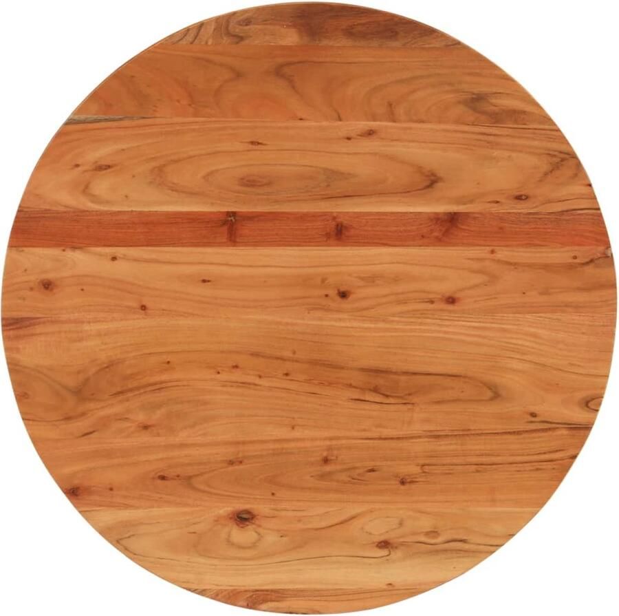 The Living Store Tafelblad rond Ø 80x2 5 cm massief acaciahout Tafelblad Acacia Hout Ronde Tafelblad Salontafel Houten Tafelblad