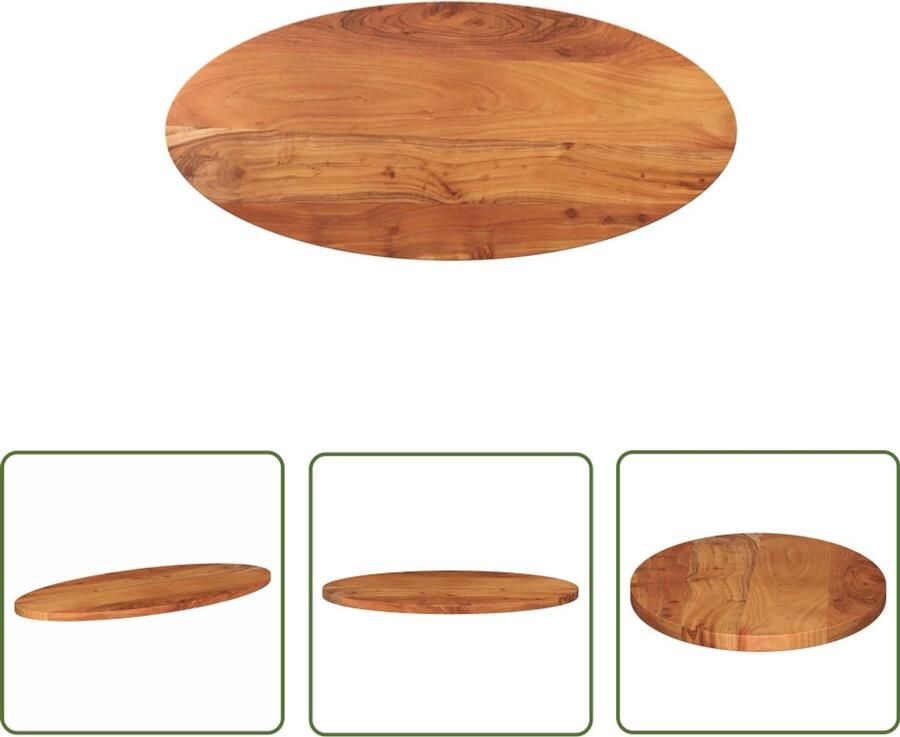 The Living Store Houten Tafelblad 110 x 40 x 3.8 cm Massief Acaciahout Houten Tafelblad Acacia Tafelblad Oval Tafellaag Vintage Tafelblad Landelijk Tafelblad