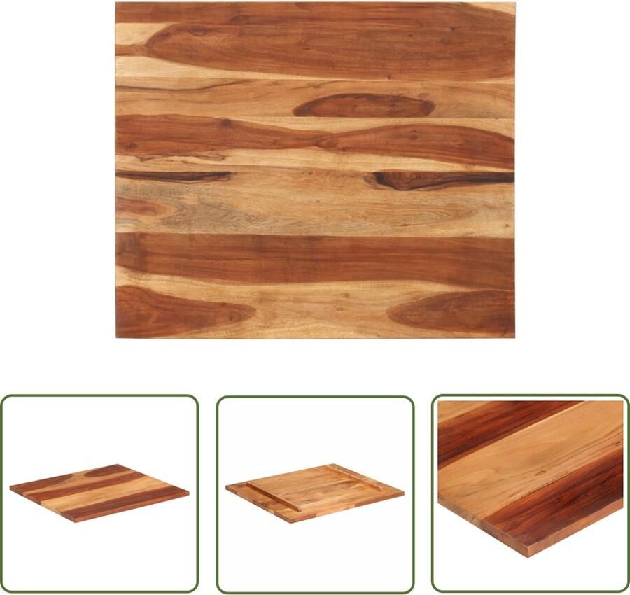 The Living Store Sheeshamhouten Tafelblad 60x90cm Rustieke charme Massief sheeshamhout Duurzaam en gemakkelijk schoon te maken Sheeshamhouten Tafelblad Acacia Tafelblad Houten Tafelblad Vintage Tafelblad Landelijke Tafelblad - Foto 2