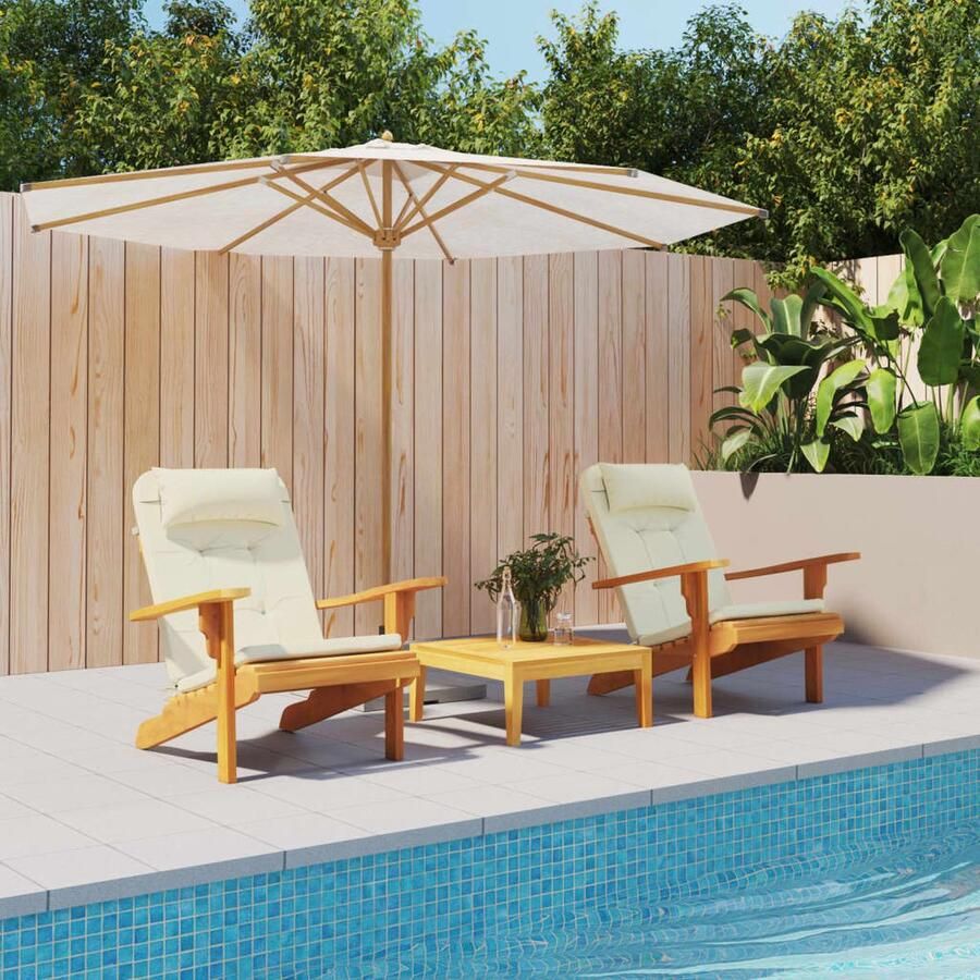 VidaXL Adirondack Stoelkussens Crème Set van 2 Adirondack Stoel Kussentje Tuinstoel Kussen Lounge Stoel Kussen Outdoor Kussen Balkon Kussen Veranda Kussen Creme Kussen - Foto 2