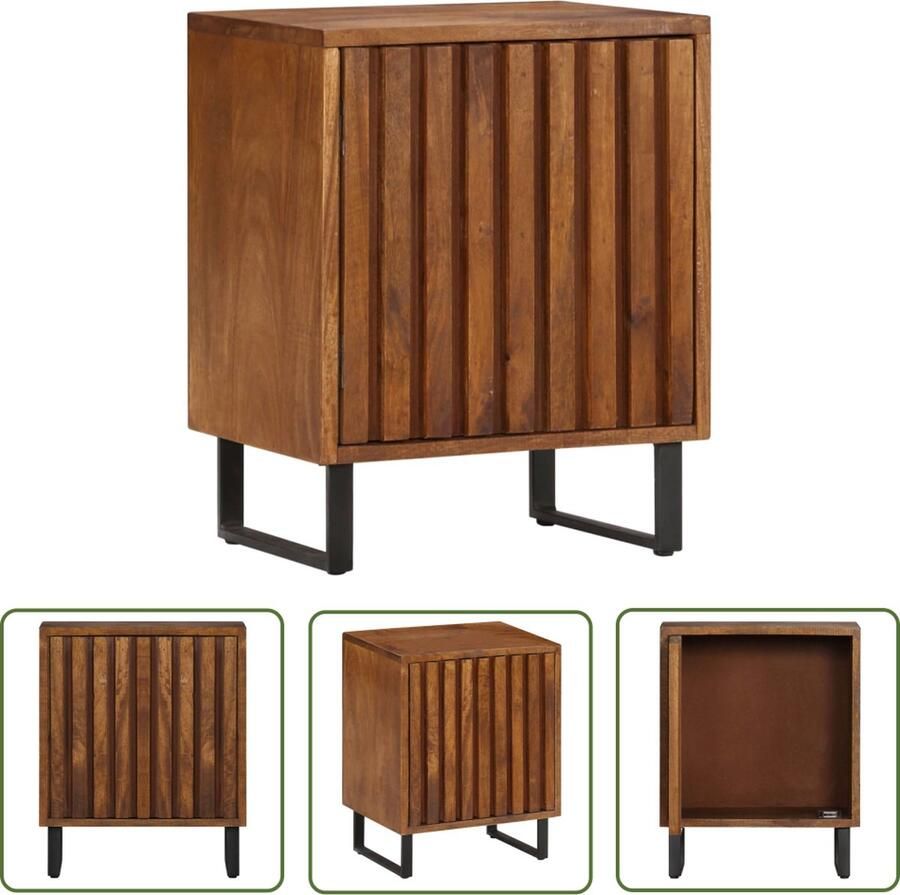 The Living Store Nachtkastje Antieke Stijl 40x30x50 cm Massief Mangohout Nachtkastje Antiek Mangohout Meubilair Salontafel - Foto 2