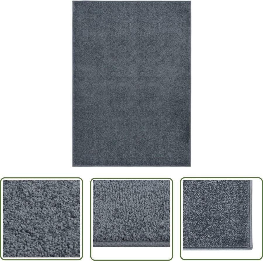 The Living Store Vloerkleed Klassieke charme 100% PP 140 x 200 cm Antraciet Vloerkleed Antieke Meubels Klassiek Interieur Polypropylene Vloerkleed Zacht Vloerkleed