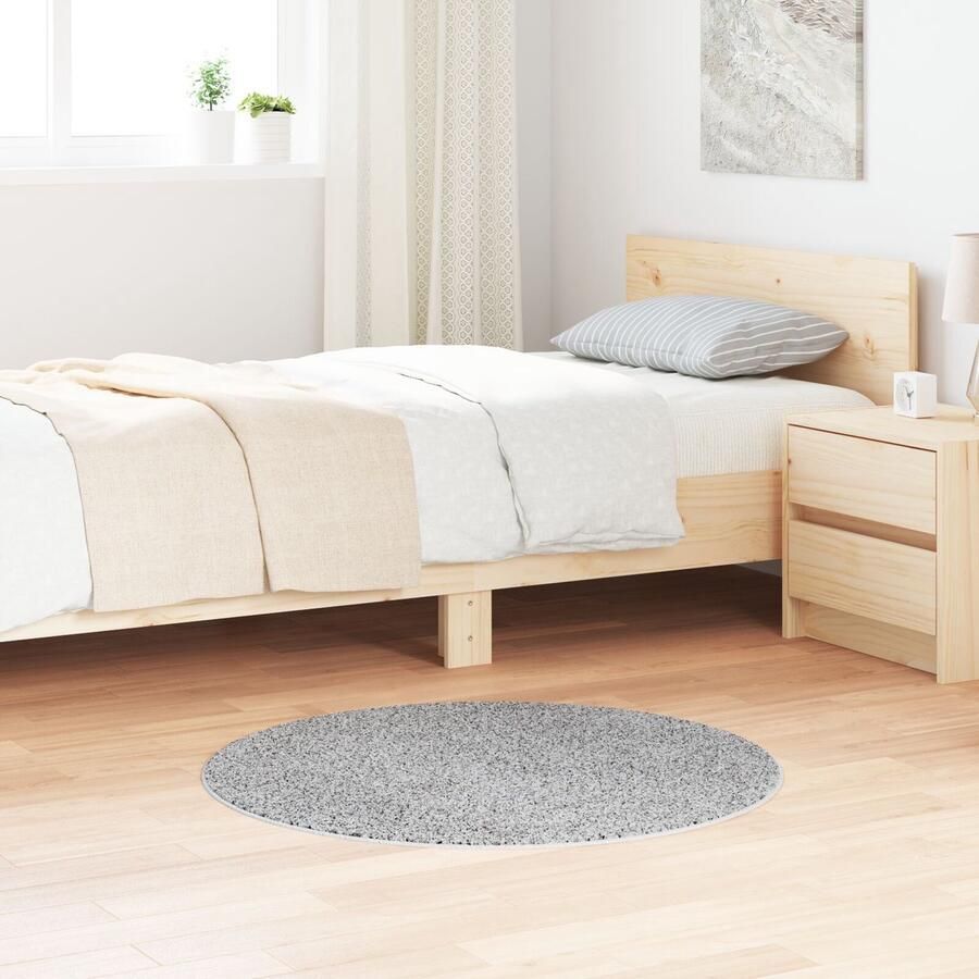 VidaXL Kleed Grijs Polyester Ø 90 cm Accentkleed Rond Modern