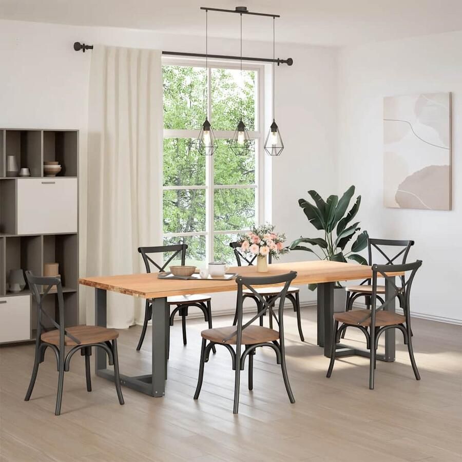 VidaXL Antraciet Tafelpoten Verstelbaar Staal Eettafelpoten Tafelpoten Eetkamerstoel Salontafel Industriële Meubels - Foto 2