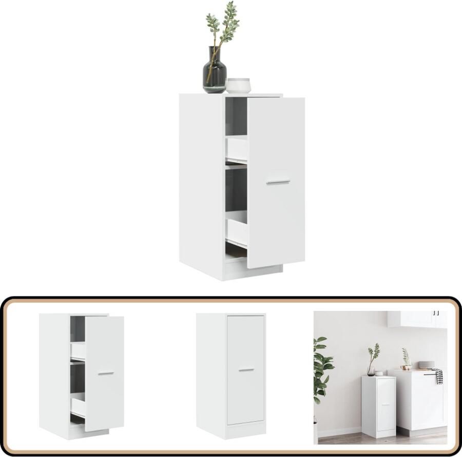 VidaXL Apothekerskast 2 Lades Wit 30x41x77 5 cm Apothekerskast Apothekerskasten Apothekerskast Keuken Apotheekkast