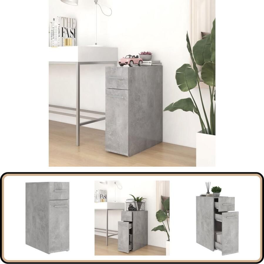 VidaXL Apothekerskast 20x45 5x60 cm Betongrijs Opslagkast Apothekerskast Houten Kast Grijze Kast Betonnen Kast Badkamermeubel Keukenmeubel Woonkamer Meubel Decoratief Item Organisatorisch Hulpmiddel