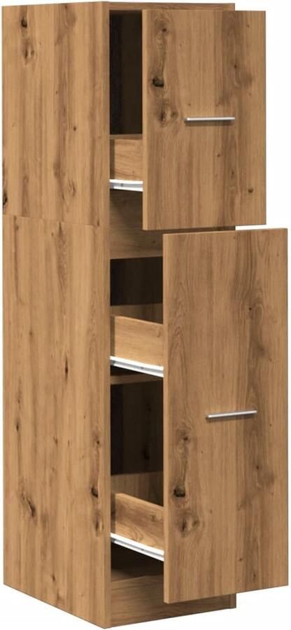 VidaXL Apothekerskast 30x41x118 cm bewerkt hout artisanaal eikenkleur