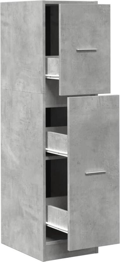 VidaXL Apothekerskast 30x41x118 cm bewerkt hout betongrijs - Foto 2
