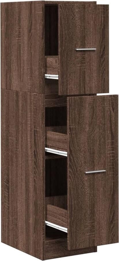 VidaXL Apothekerskast 30x41x118 cm bewerkt hout bruin eikenkleurig