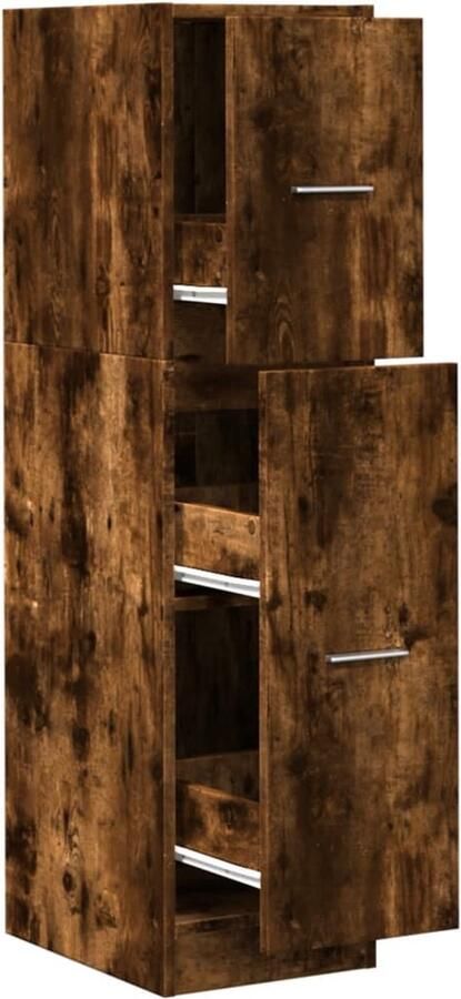 VidaXL Apothekerskast 30x41x118 cm bewerkt hout gerookt eikenkleurig