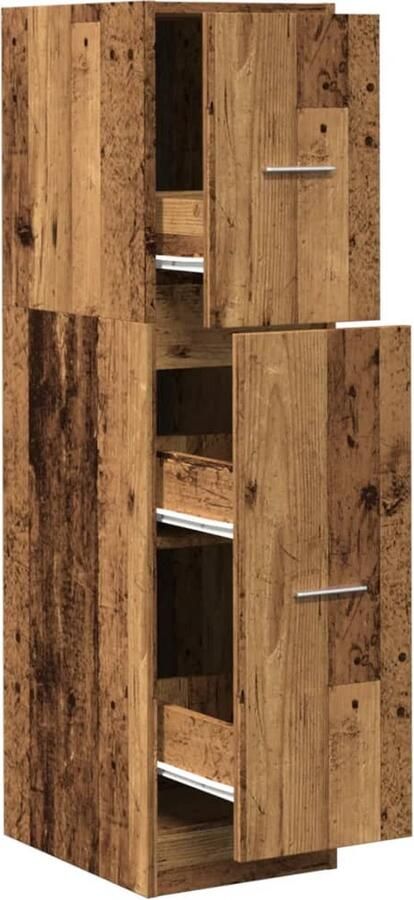 VidaXL Apothekerskast 30x41x118 cm bewerkt hout oud houtkleurig