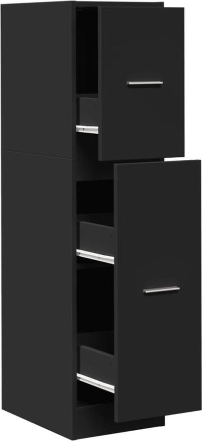 VidaXL Apothekerskast 30x41x118 cm bewerkt hout zwart