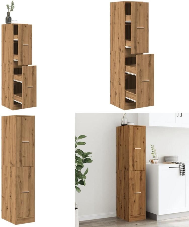 VidaXL Apothekerskast 30x41x144 5 cm bewerkt hout artisanaal eiken Apothekerskast Apothekerskasten Apothekerskast Keuken Apotheekkast