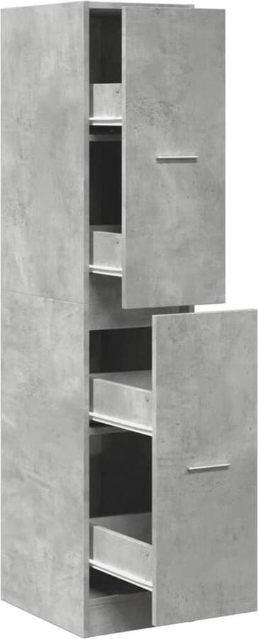 VidaXL Apothekerskast 30x41x144 5 cm bewerkt hout betongrijs
