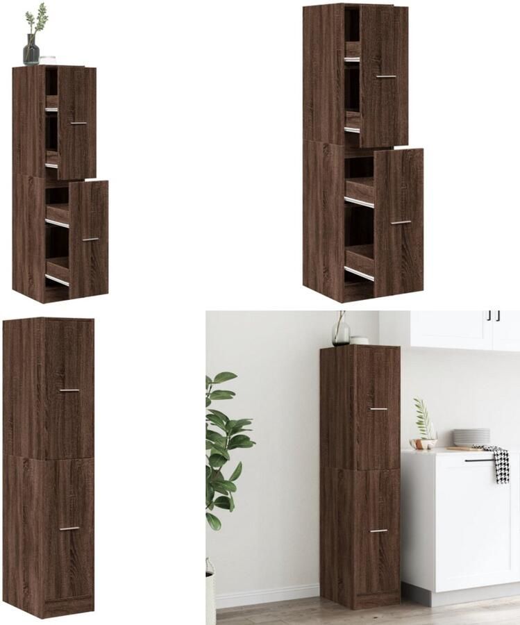 VidaXL Apothekerskast 30x41x144 5 cm bewerkt hout bruin eikenkleurig Apothekerskast Apothekerskasten Apothekerskast Keuken Apotheekkast