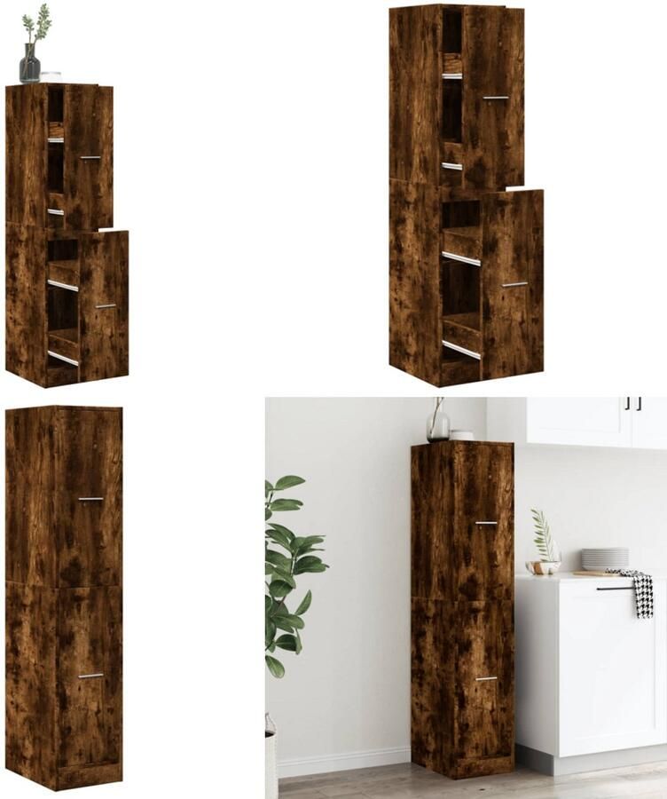 VidaXL Apothekerskast 30x41x144 5 cm bewerkt hout gerookt eikenkleurig Apothekerskast Apothekerskasten Apothekerskast Keuken Apotheekkast