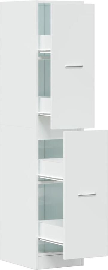 VidaXL Apothekerskast 30x41x144 5 cm bewerkt hout hoogglans wit