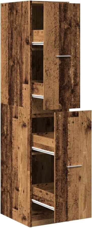 VidaXL Apothekerskast 30x41x144 5 cm bewerkt hout oud houtkleurig