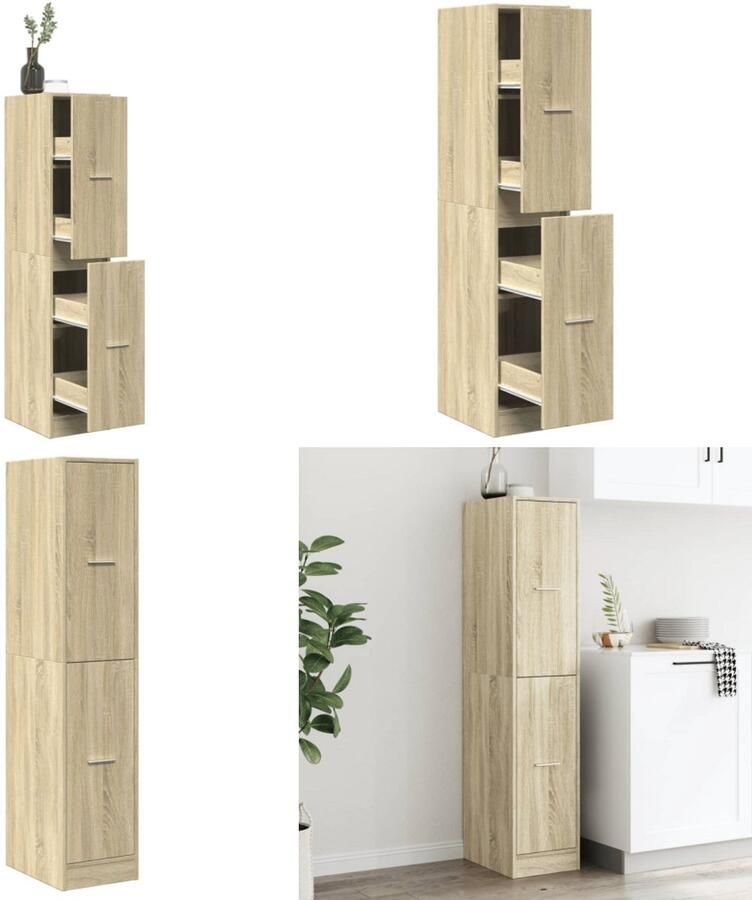 VidaXL Apothekerskast 30x41x144 5 cm bewerkt hout sonoma eikenkleurig Apothekerskast Apothekerskasten Apothekerskast Keuken Apotheekkast