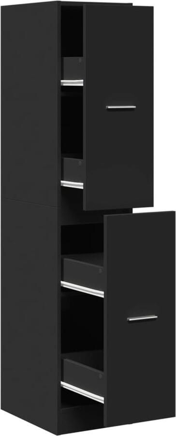VidaXL Apothekerskast 30x41x144 5 cm bewerkt hout zwart