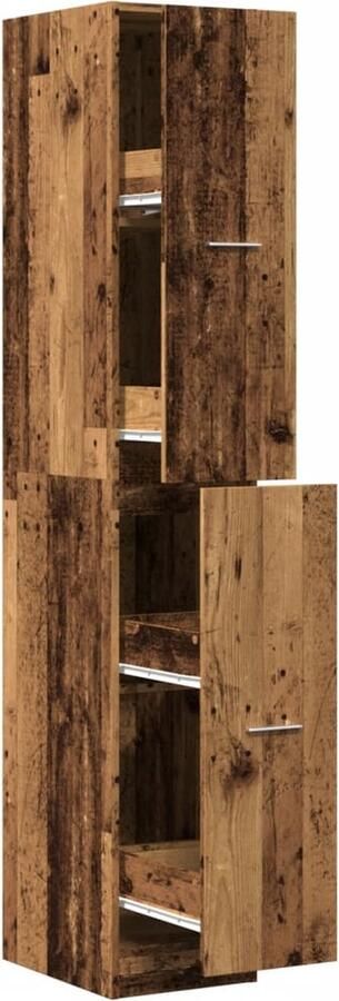 VidaXL Apothekerskast 30x41x174 5 cm bewerkt hout oud houtkleurig