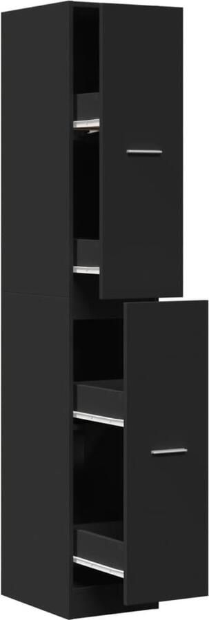 VidaXL Apothekerskast 30x41x174 5 cm bewerkt hout zwart