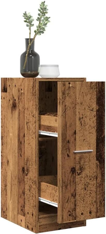 VidaXL Apothekerskast 30x41x77 5 cm 2 lades Oud hout Apothekerskast Apothekerskasten Apothekerskast Keuken Apotheekkast