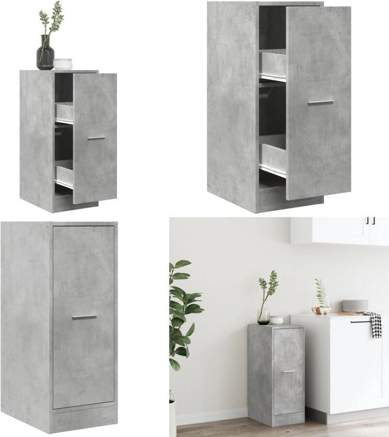 VidaXL Apothekerskast 30x41x77 5 cm bewerkt hout betongrijs Apothekerskast Apothekerskasten Apothekerskast Keuken Apotheekkast