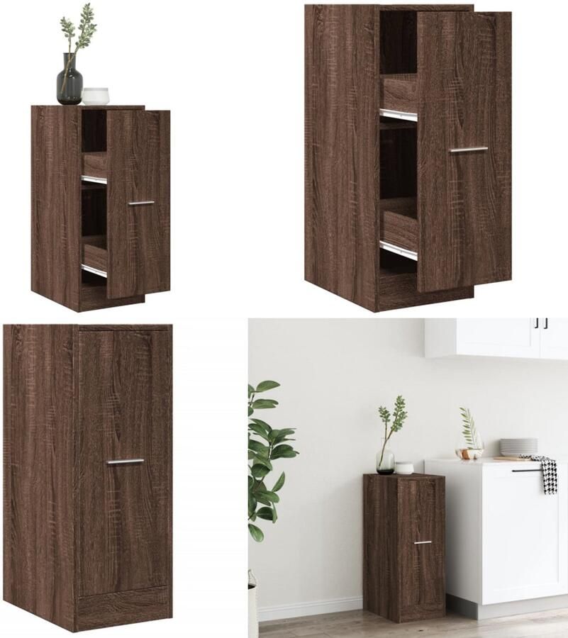 VidaXL Apothekerskast 30x41x77 5 cm bewerkt hout bruin eikenkleurig Apothekerskast Apothekerskasten Apothekerskast Keuken Apotheekkast