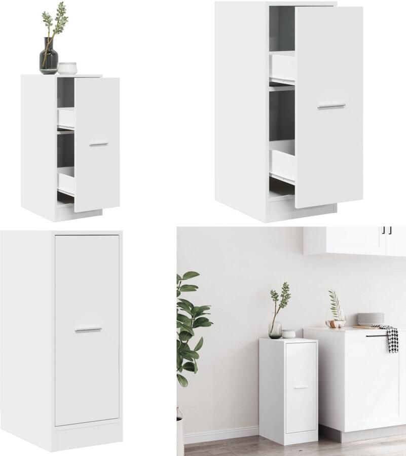 VidaXL Apothekerskast 30x41x77 5 cm bewerkt hout wit Apothekerskast Apothekerskasten Apothekerskast Keuken Apotheekkast