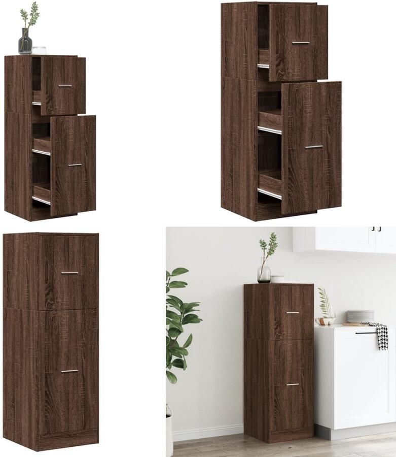 VidaXL Apothekerskast 40x41x118 cm bewerkt hout bruin eikenkleurig Apothekerskast Apothekerskasten Apothekerskast Keuken Apotheekkast