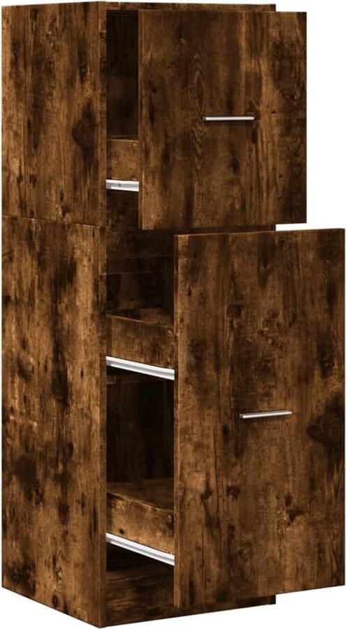VidaXL Apothekerskast 40x41x118 cm bewerkt hout gerookt eikenkleurig