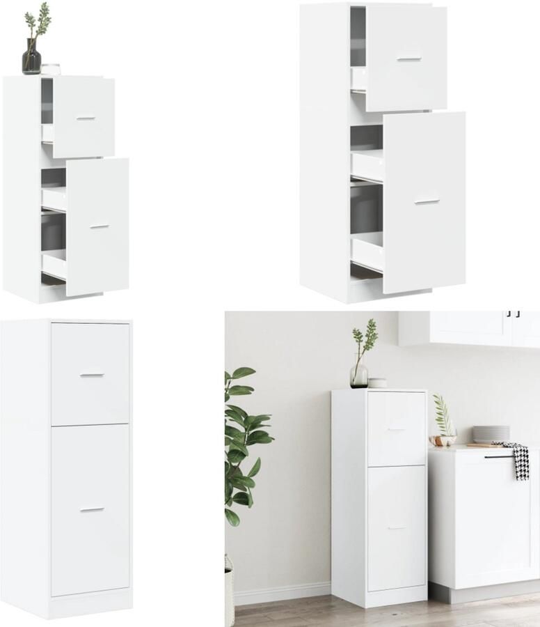 VidaXL Apothekerskast 40x41x118 cm bewerkt hout wit Apothekerskast Apothekerskasten Apothekerskast Keuken Apotheekkast