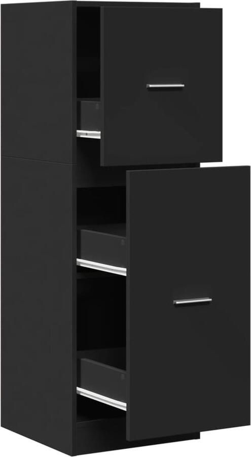 VidaXL Apothekerskast 40x41x118 cm bewerkt hout zwart
