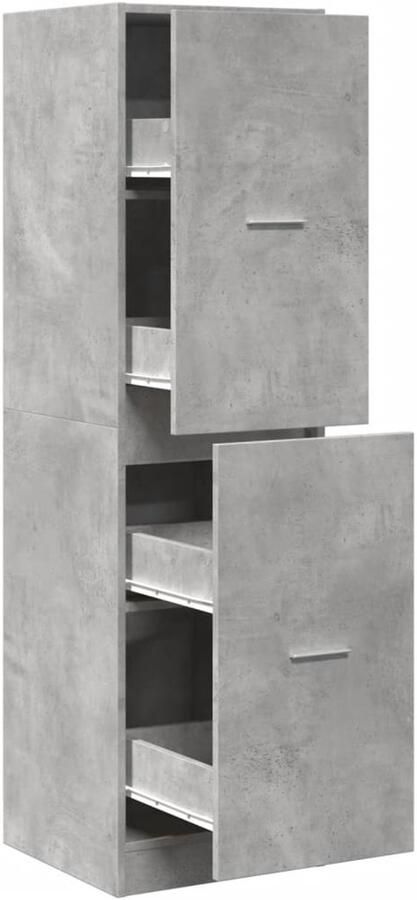 VidaXL Apothekerskast 40x41x144 5 cm Betongrijs Apothekerskast Apothekerskasten Apothekerskast Keuken Apotheekkast