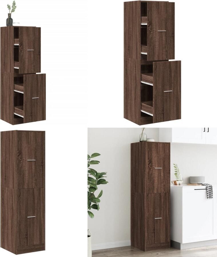VidaXL Apothekerskast 40x41x144 5 cm bewerkt hout bruin eikenkleurig Apothekerskast Apothekerskasten Apothekerskast Keuken Apotheekkast