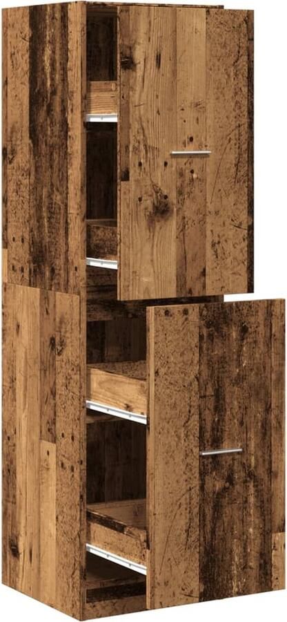 VidaXL Apothekerskast 40x41x144 5 cm bewerkt hout oud houtkleurig
