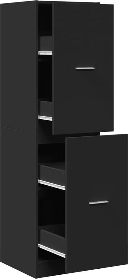 VidaXL Apothekerskast 40x41x144 5 cm bewerkt hout zwart